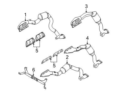 2005 Audi A8 Quattro Exhaust Manifold Diagram for 07C-253-019-JX