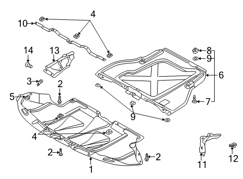 2004 Audi A4 Splash Shield Diagram for 8E0-863-821-AL