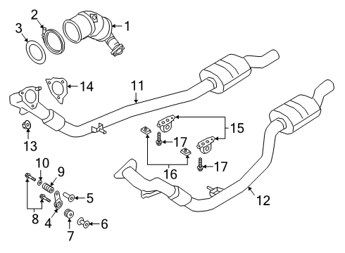 2022 Audi A8 Quattro Exhaust Components Diagram 1