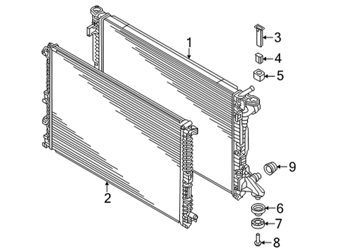 2020 Audi A8 Quattro Radiator & Components Diagram 1