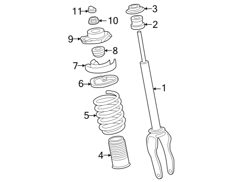 2023 Audi e-tron GT Spring Diagram for 9J1-411-105-A
