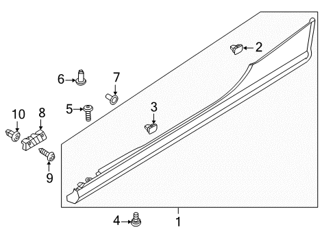 2013 Audi RS5 Rocker Molding Bolt Diagram for WHT-005-802