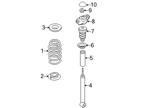 2007 Audi A3 Shocks & Components - Rear Diagram 2
