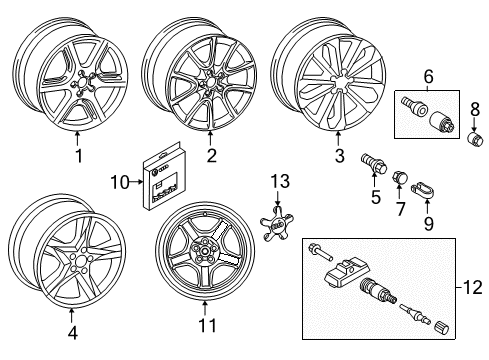 2017 Audi Q5 Wheel, Alloy Diagram for 8R0-601-025-CG