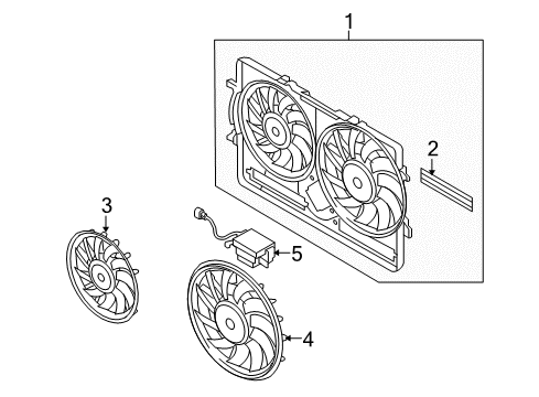 2013 Audi A5 Cooling System, Radiator, Water Pump, Cooling Fan Diagram 1