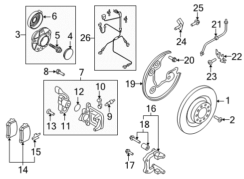 2013 Audi A5 Brake Components, Brakes Diagram 2