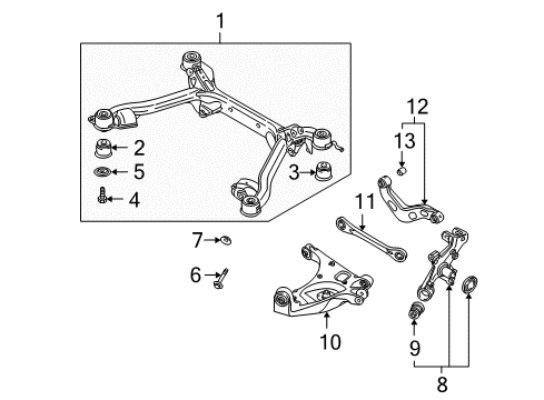 2005 Audi S4 Rear Suspension, Control Arm Diagram 10