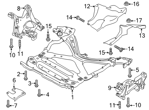 2021 Audi A5 Quattro Engine Cradle Mount Bolt Diagram for WHT-007-825