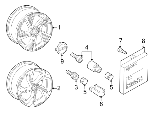 2023 Audi e-tron S Sportback Wheels Diagram 3