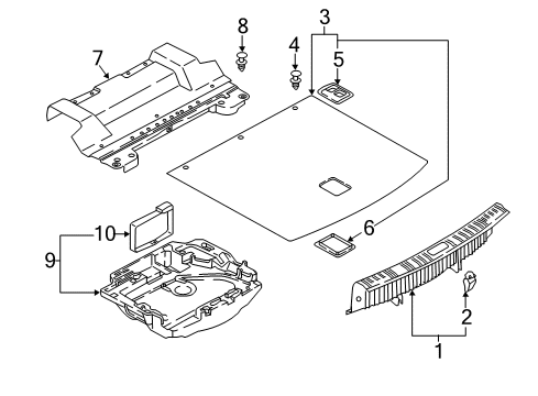 2022 Audi A5 Quattro Interior Trim - Rear Body Diagram 1