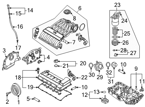 Manifold Gasket Diagram for 03H-133-237-B