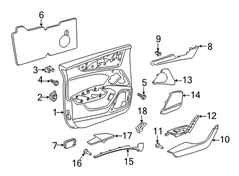 2022 Audi RS7 Sportback Interior Trim - Front Door Diagram 1