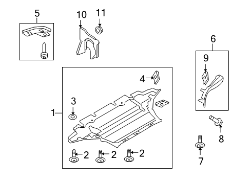 2017 Audi S5 Splash Shields Diagram 2