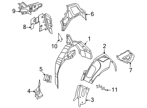 2024 Audi e-tron GT Outer Wheelhouse Diagram for 4J3-809-409-A