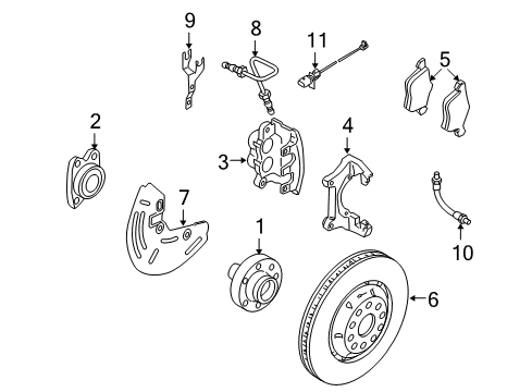 2007 Audi S8 Front Brakes Diagram 2
