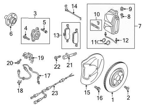 2023 Audi A5 Quattro Brake Components Diagram 1