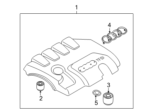 2010 Audi A5 Quattro Engine Appearance Cover Diagram 1