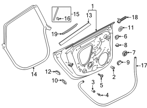 2023 Audi RS5 Sportback Door & Components, Exterior Trim - Body & Hardware Diagram 2