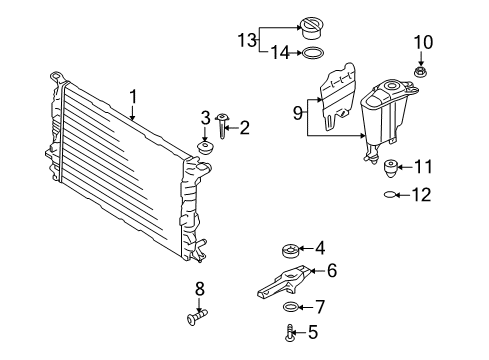 2013 Audi S5 Radiator & Components Diagram 1