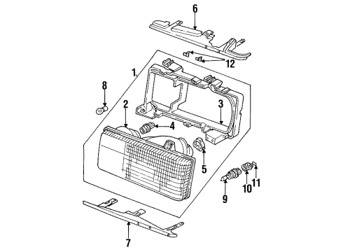 1984 Audi 5000 Headlamps, Electrical Diagram 1