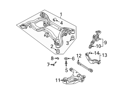 2005 Audi S4 Rear Suspension, Control Arm Diagram 8