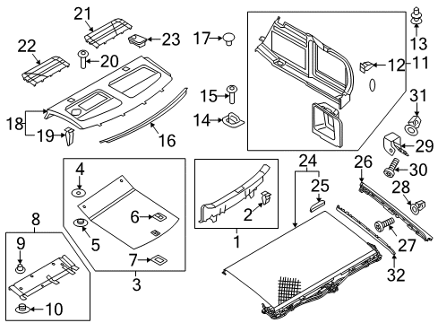 2014 Audi RS5 Tail Panel Trim Diagram for 8T0-863-471-A-4PK