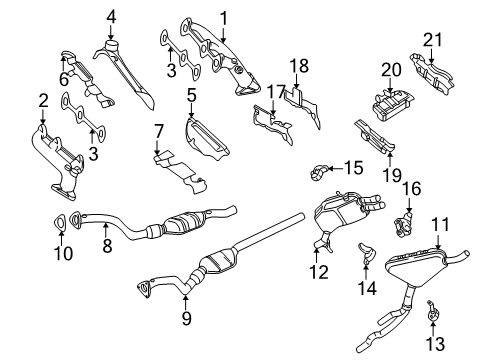 2001 Audi A4 Quattro Heat Shield Diagram for 078-253-037-F