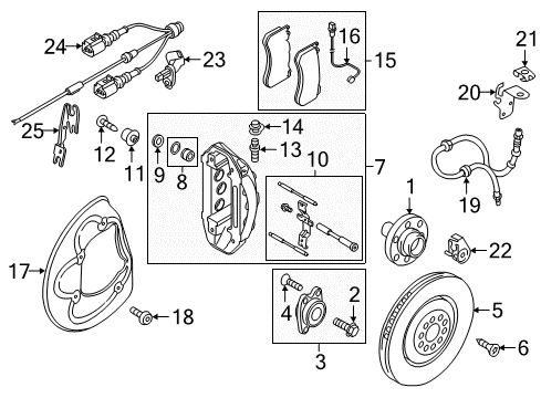 2017 Audi RS7 Front Brakes Diagram 3
