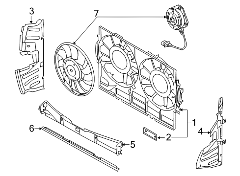 2014 Audi A8 Quattro Cooling System, Radiator, Water Pump, Cooling Fan Diagram 3
