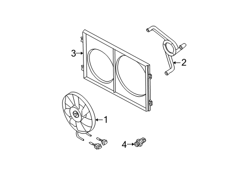 2004 Audi TT Cooling System, Radiator, Water Pump, Cooling Fan Diagram 1