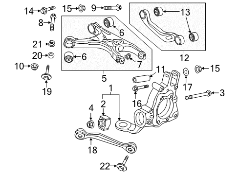 2017 Audi RS7 Rear Suspension, Control Arm Diagram 3
