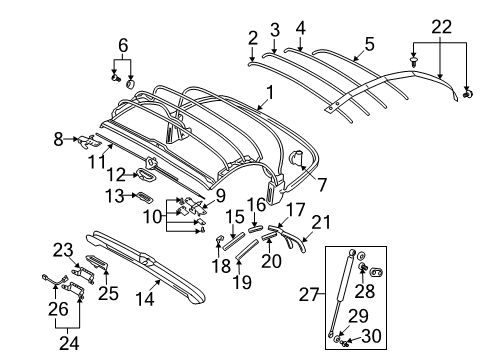 8N0-898-008 Audi Top Frame Mount Kit