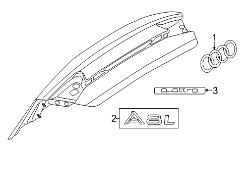 Audi 4N0-853-741-B-T94 Name Plate 4N0-853-741-B-T94 Audi Name Plate
