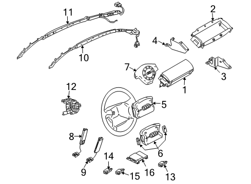 Audi 8P0-880-201-BP-6PS Driver Inflator Module 8P0-880-201-BP-6PS Audi Driver Inflator Module