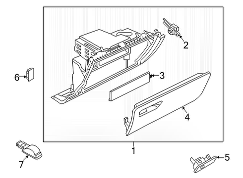 8Y0-898-035 Audi Glove Box Assembly Mount Kit