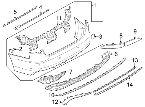 Audi 8W5-807-067-L-GRU Bumper Cover, Rear Audi 8W5-807-067-L-GRU Bumper Cover, Rear