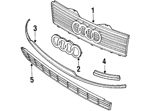 Audi 893-853-667-D-01C Lower Grille 893-853-667-D-01C Audi Lower Grille