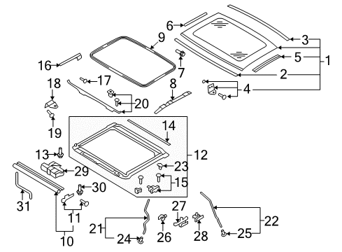 Audi 8T0-898-702-A Sunshade Hardware Kit 8T0-898-702-A Audi Sunshade Hardware Kit