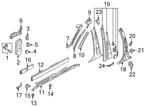 Audi 4D0-803-987-B Hinge Pillar Stud 4D0-803-987-B Audi Hinge Pillar Stud
