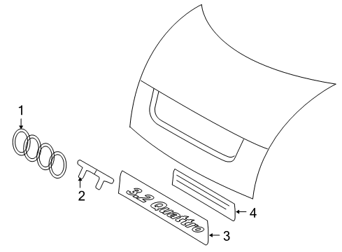 Audi 8J0-853-735-2ZZ Nameplate 8J0-853-735-2ZZ Audi Nameplate