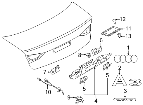 Audi 8V0-853-737-C-3Q7 Nameplate 8V0-853-737-C-3Q7 Audi Nameplate