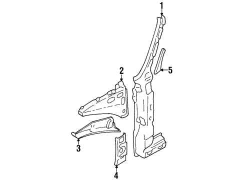 Audi 8G0-809-201 Outer Hinge Pillar 8G0-809-201 Audi Outer Hinge Pillar