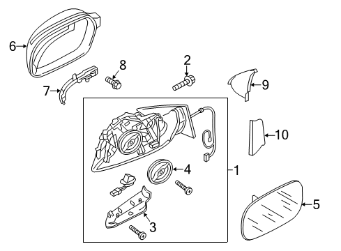 Audi 8P1-858-532-GC-01C Mirror 8P1-858-532-GC-01C Audi Mirror