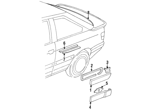 Audi 8G0-853-398-A Belt Molding Retainer Strip Audi 8G0-853-398-A Belt Molding Retainer Strip