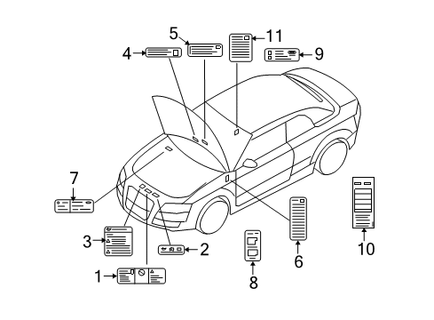Audi 8E9-010-502-RF Info Label 8E9-010-502-RF Audi Info Label