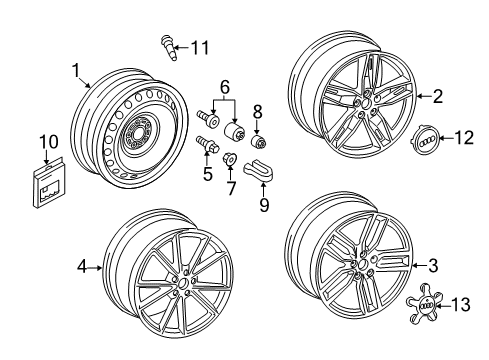 Audi 8V0-601-025-ER Wheel, Alloy 8V0-601-025-ER Audi Wheel, Alloy