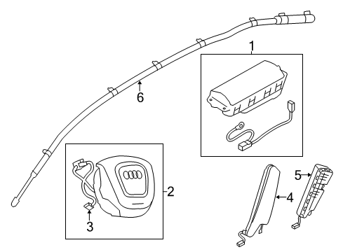 Audi 8K0-880-201-C-6PS Driver Inflator Module 8K0-880-201-C-6PS Audi Driver Inflator Module