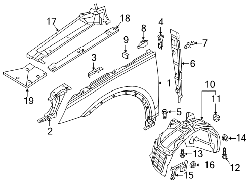 80A-098-625 Audi Fender Hardware Kit