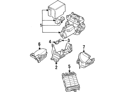 Audi 4A0-614-119-D Modulator Bracket 4A0-614-119-D Audi Modulator Bracket