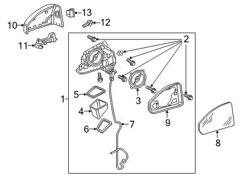 Audi 8S0-898-011-A Mirror Outside Link Kit 8S0-898-011-A Audi Mirror Outside Link Kit